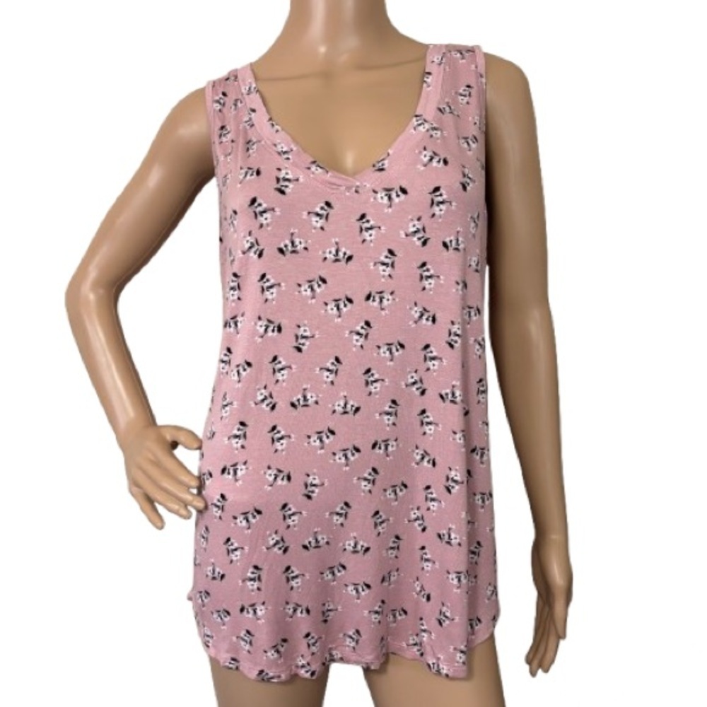Maurices 24/7 Pink Floral V-Neck Tank Top Size XL